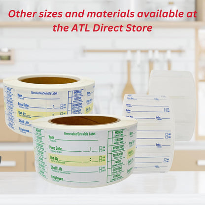 2x1 Dissolvable Food Labels, 1000 Label Stickers, Bottle Labels for Storage Bins, Sticker Labels for Food containers, (1000, Blue)