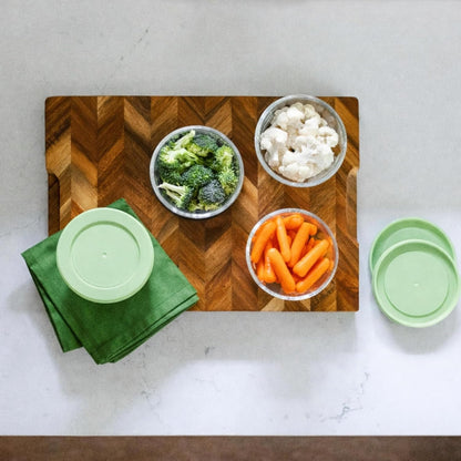 6-Piece Glass Food Storage Containers Set (3 Containers + 3 BPA-Free Lids) | 2-Cup, Leakproof | Microwave, Freezer, Oven & Dishwasher Safe | Ideal for Meal Prep & Pantry Organization, Pistachio