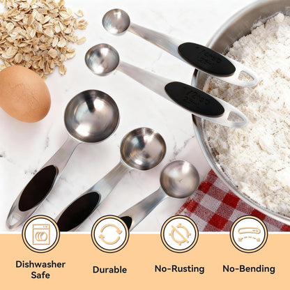 18/8(304) Stainless Steel Magnetic Measuring Spoon Set for Baking & Cooking