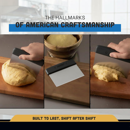 Dexter-Russell 6” x 3” Dough Cutter/Scraper – S196B, Stainless Steel Blade with Black Textured Handle, Sani-Safe Series, NSF Certified, Made in USA