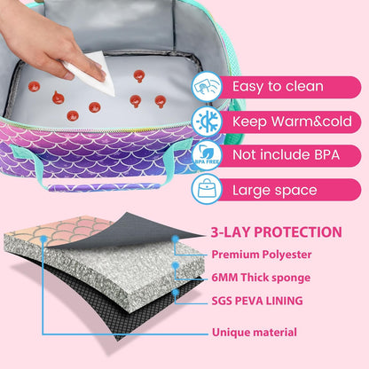 RLGPBON Kids Lunch Bag,Insulated Lunch Box for Girls,Lunch Bag Toddler Teen,School Daycare Cute Travel bags