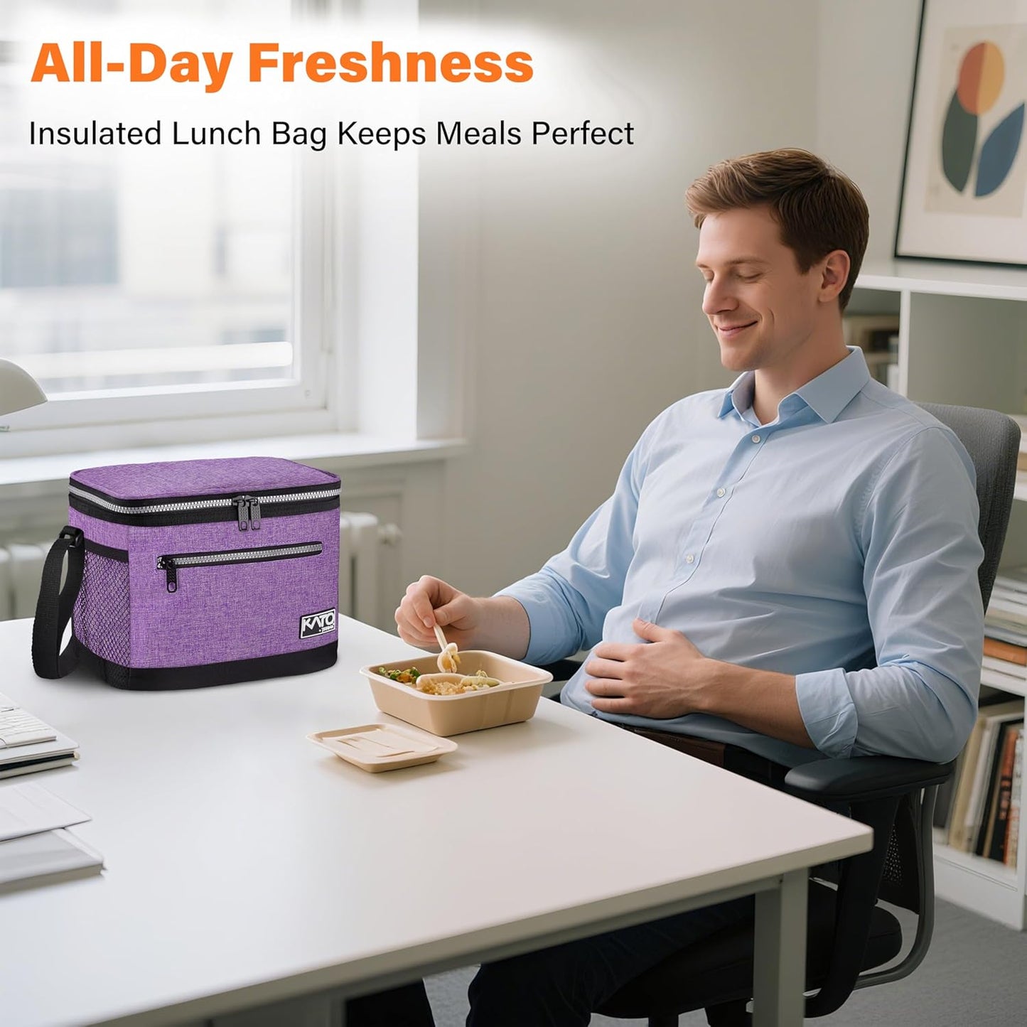 Tirrinia Insulated Lunch Box for Men/Women, Leakproof Lunch Bag for School Work, Large Lunch Tote Kids Boys Girls Student Back to School, Soft Cooler Office Picnic Beach Camping for Adults, Charcoal