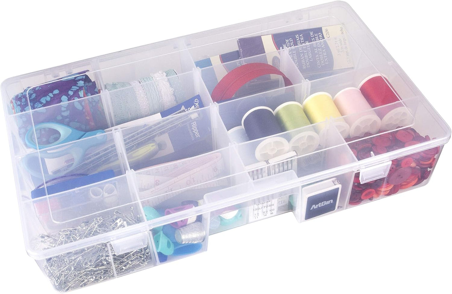 ArtBin Large Solutions Box Clear Art & Craft Organizer with Dividers - Plastic Storage Case for Convenient and Versatile Storage - Ideal for Various Craft Supplies