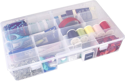 ArtBin Large Solutions Box Clear Art & Craft Organizer with Dividers - Plastic Storage Case for Convenient and Versatile Storage - Ideal for Various Craft Supplies