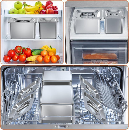 Pizza Topping Station for Pizza Oven Table, Stainless Steel Pizza Container with 6 Seasoning Containers with Lids, for Prepping Ingredients and Toppings, Oven Accessories Outdoor