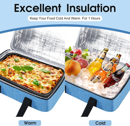 Insulated Casserole Carrier, Portable Casserole Carrier for Hot or Cold Food Lunch Tote Warmer or Cooler Bag, Lasagna Lunch Bag for Potluck Parties- Fits 9" x 13" Baking Dish-Charcoal Grey