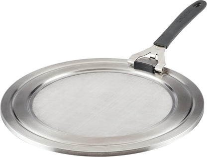 Circulon Tools and Gadgets Universal Splatter Guard Mesh Grease Cover for Pots and Pans Protects Stove, Countertop, and Kitchen from Oil when Frying, 13 Inch Splatter Guard - Stainless Steel