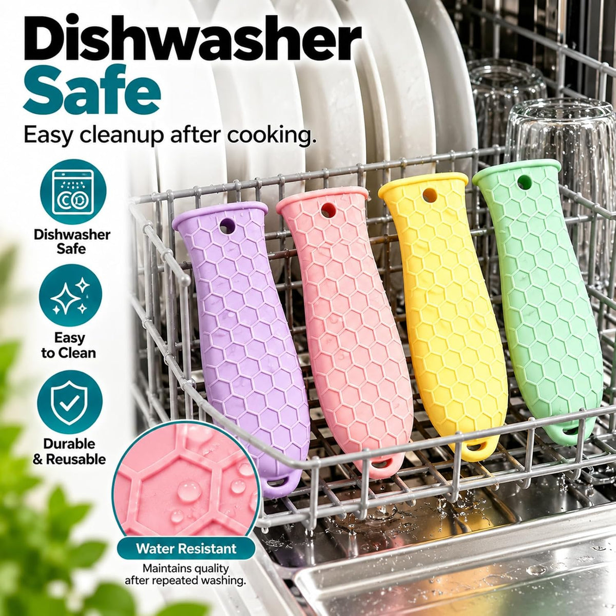 10Pcs Cast Iron Handle Cover, Silicone Pot Holders