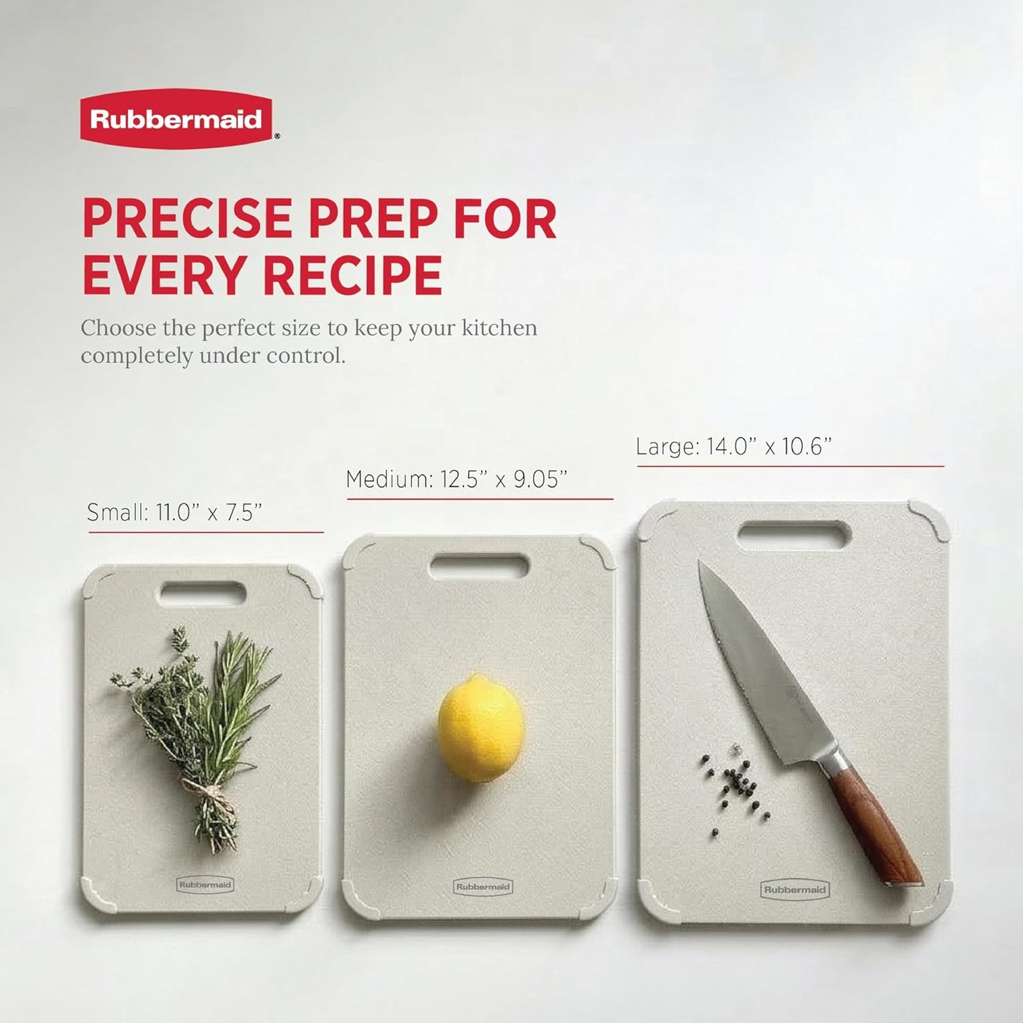 Rubbermaid 3pc Reversible Wheat Fiber Cutting Board Set | Cutting Boards for Kitchen – Dishwasher Safe, Non-Slip Corners, Lightweight & Easy To Store- Large Cutting Board for Meat, Veggies & Fruits