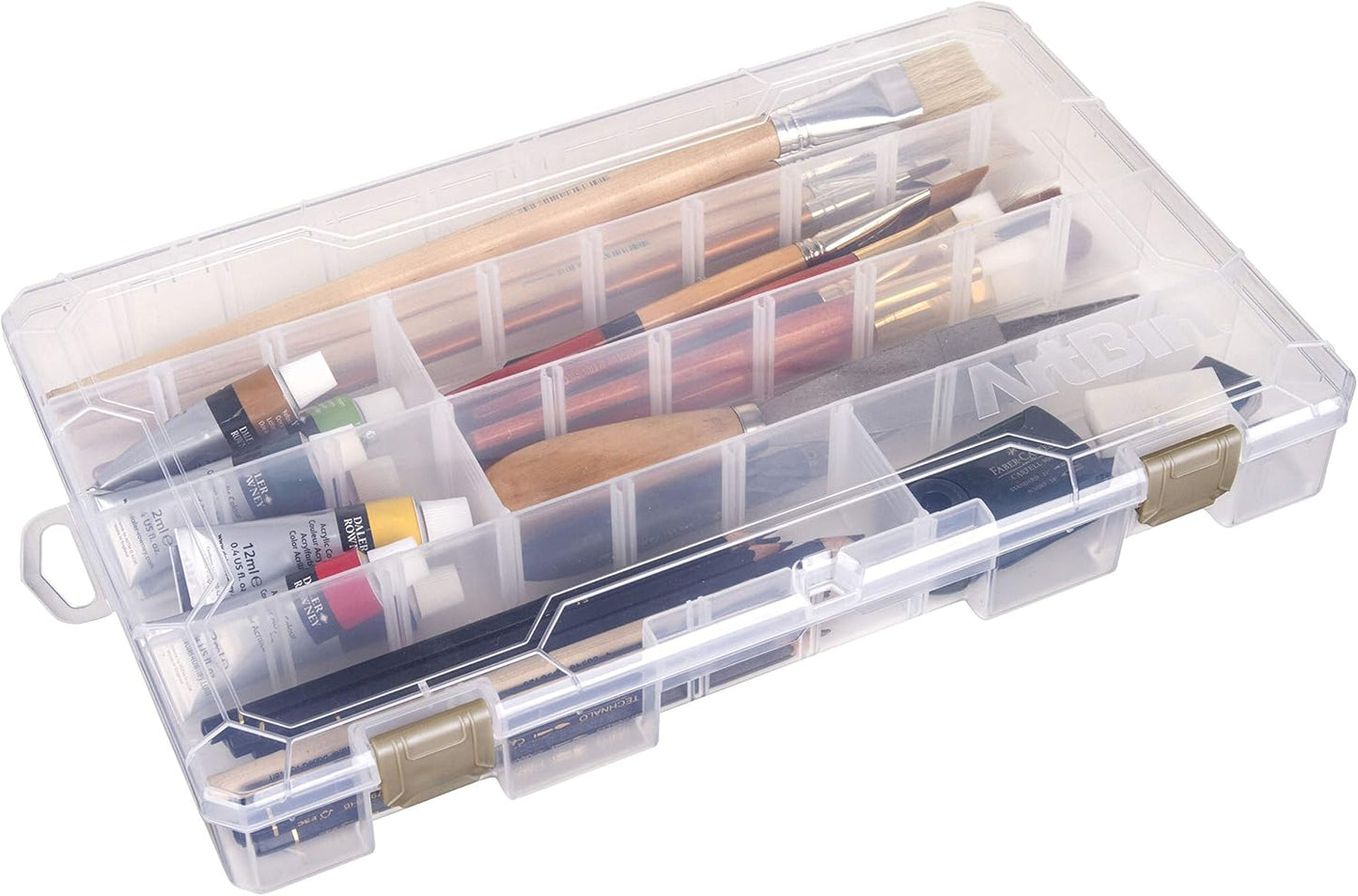 ArtBin Large Solutions Box Clear Art & Craft Organizer with Dividers - Plastic Storage Case for Convenient and Versatile Storage - Ideal for Various Craft Supplies