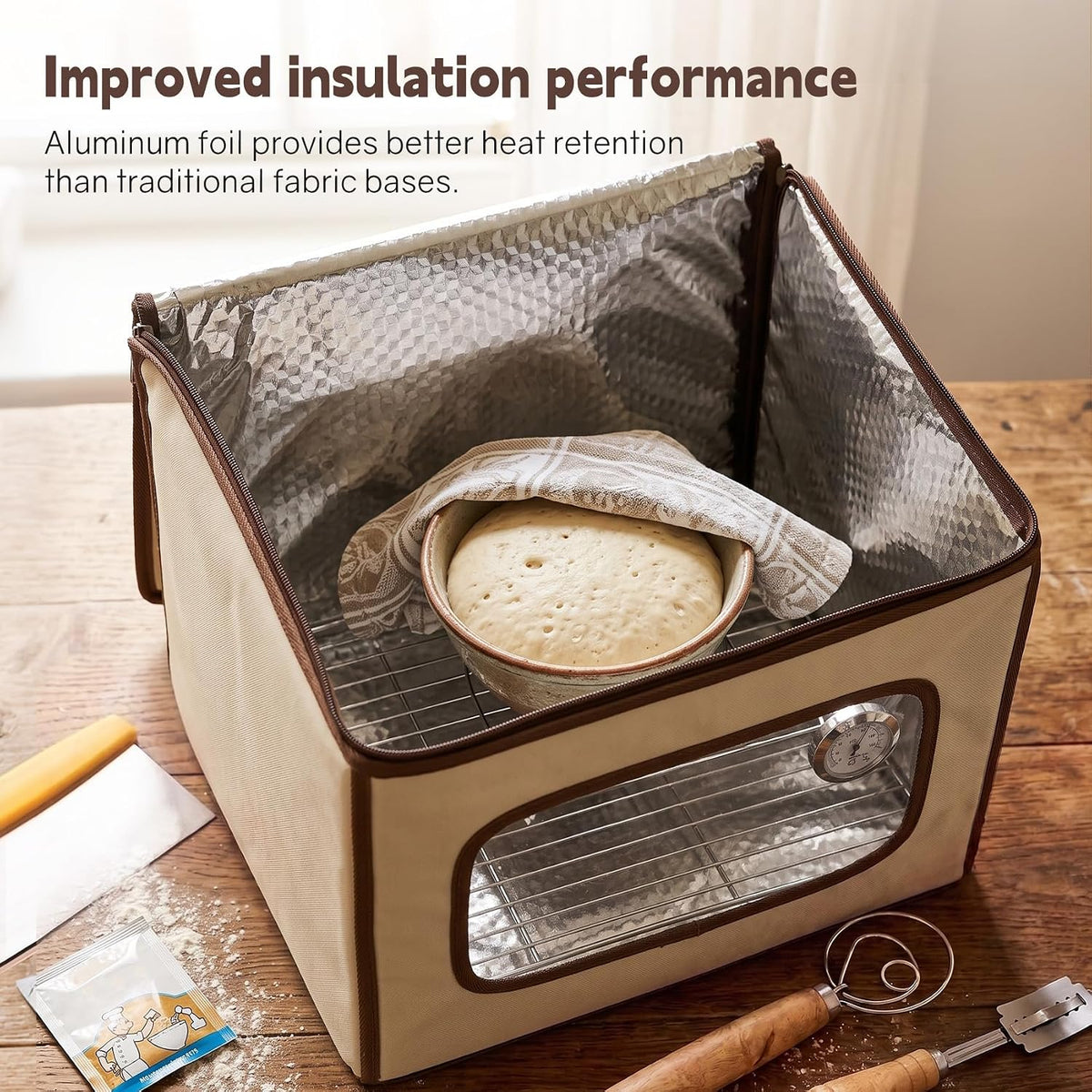 Folding Bread Proofing Box with 68-131℉ Temperature Control and 99H Timer