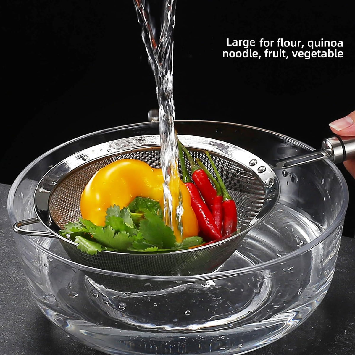Fine Mesh Strainer with Handle Tea Sifter Stainless Steel Sieve