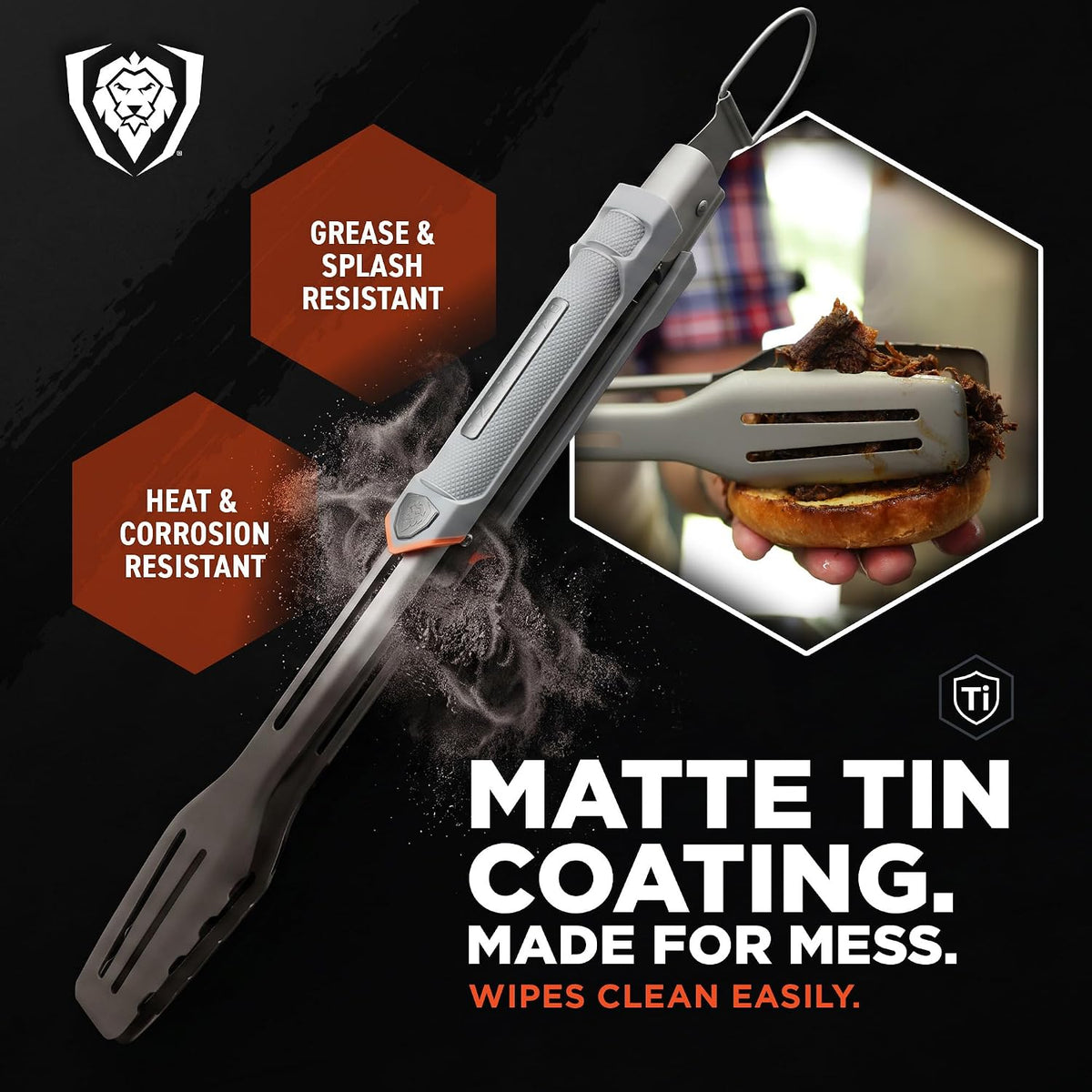 Dalstrong 16" Locking BBQ Tongs - Titanium Nitride Stainless Steel