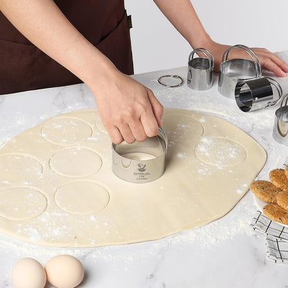 Round Cookie Cutters (2, 3, 3.5, 4, 5, 6 Inch) Biscuit Cutter Set