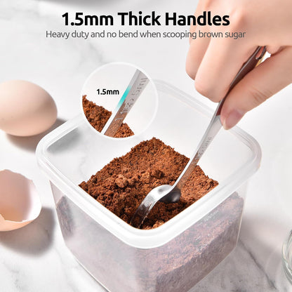 Measuring Spoons: U-Taste 18/8 Stainless Steel Measuring Spoons Set of 9 Piece: 1/16 TSP, 1/8 TSP, 1/4 TSP, 1/3 TSP, 1/2 TSP, 3/4 TSP, 1 TSP, 1/2 tbsp & 1 tbsp Dry and Liquid Ingredients