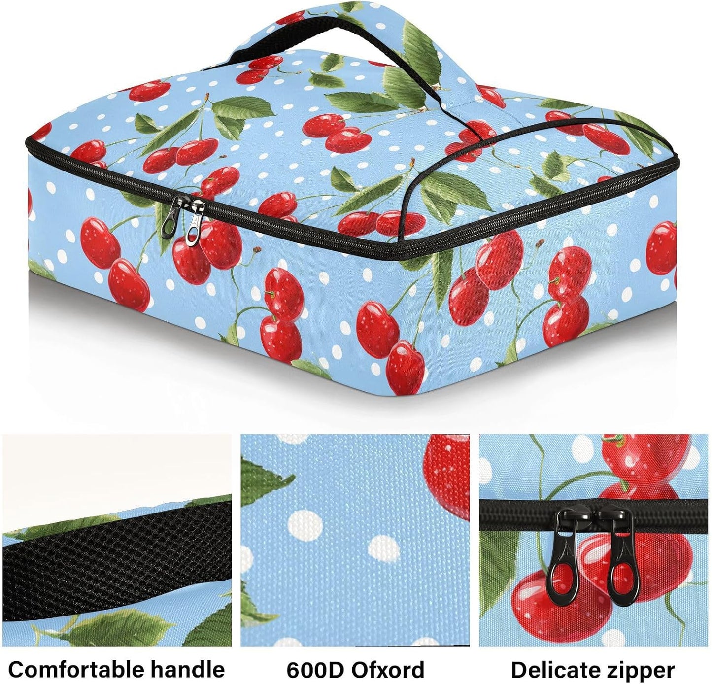 Casserole Carriers for Hot or Cold Food Reusable Casserole Dish Carrier Insulated Thermal Large Capacity Durable Perfect for Party Camping Family Gatherings Yellow Fish - Colors A