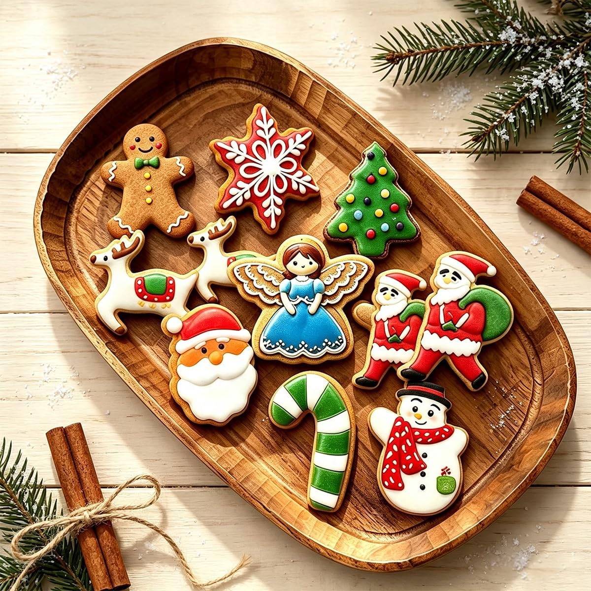 Christmas Cookie Cutters Set, 9 Pieces Large Metal Holiday Cookie Cutter