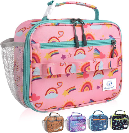 Genteen Lunch Box Kids, Insulated Lunch Bag Kids Boys Girls Back to School, Soft Lunch Box for Men Reusable Lunchbox for Office,Outdoor,School (Black)