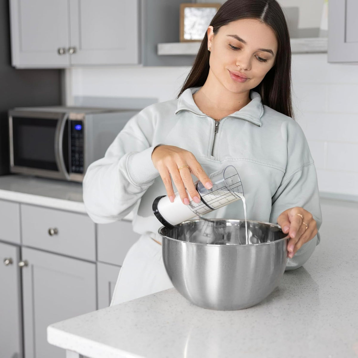 KitchenArt 1 Cup Tri Adjust A-Cup, Easy Pour Adjustable Measuring Cup