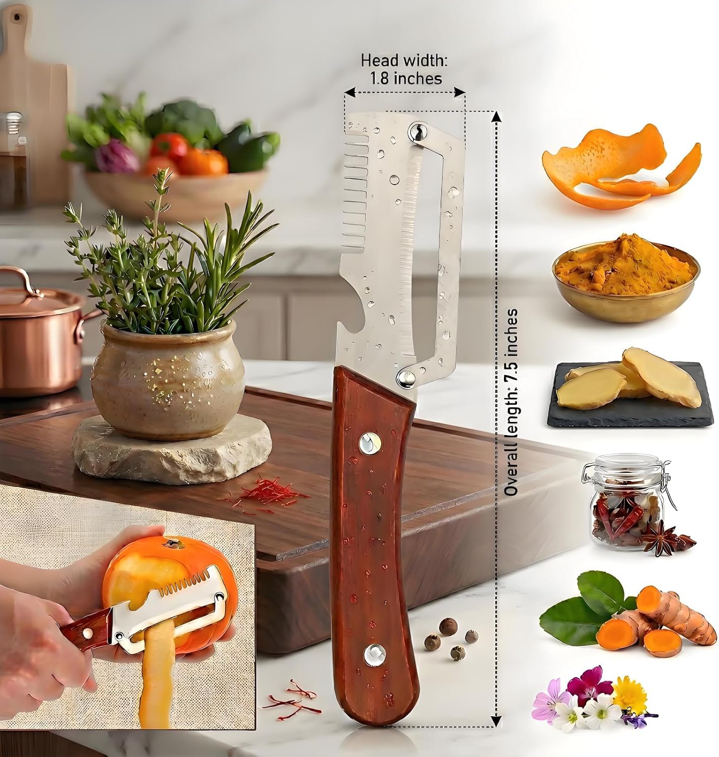 2 Pack Multifunctional Vegetable Peeler, 3-in-1 Peelers For Kitchen with Bottle Opener, Sharp Stainless Steel Swivel Blade, Wooden Handle, For Vegetables or Fruits that Need to Be Peeled