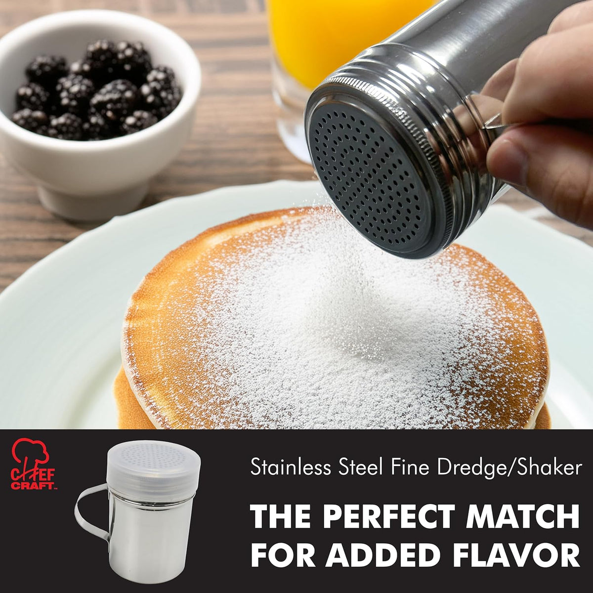 Chef Craft Select Dredger/Shaker, Fine, Stainless Steel