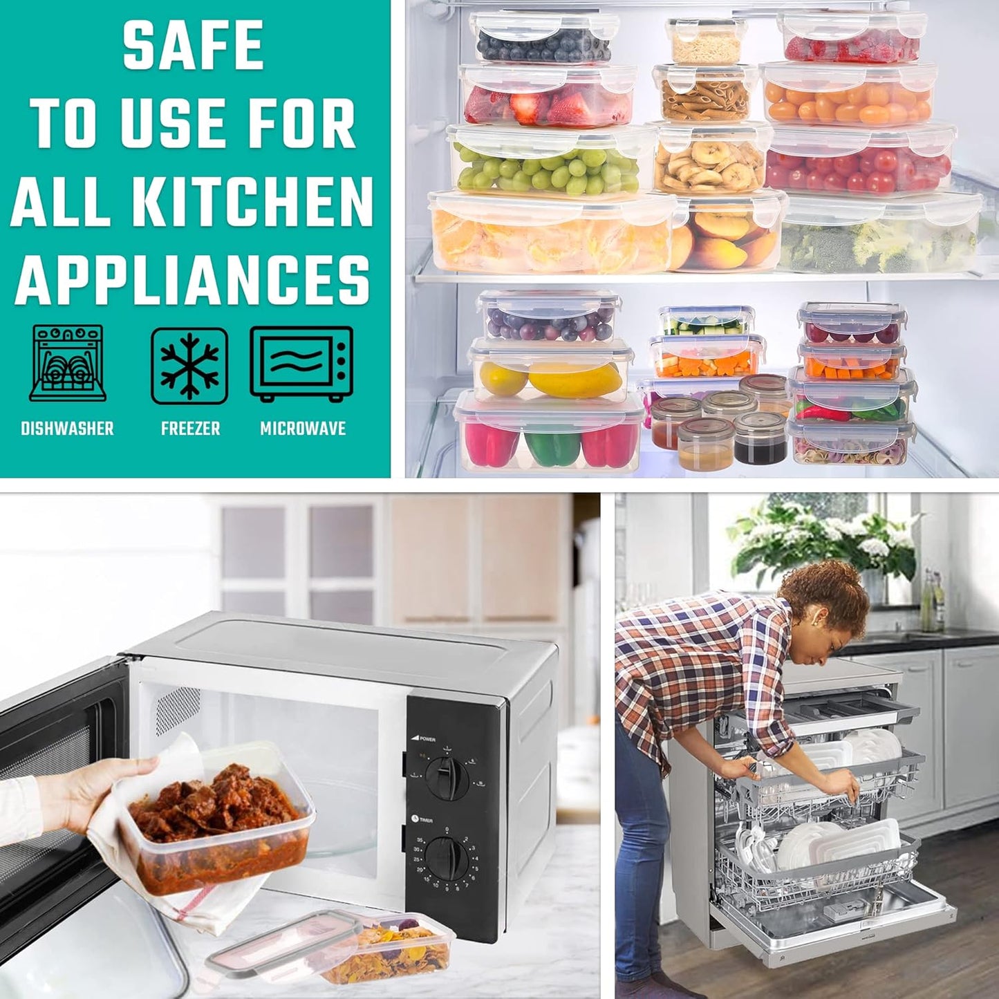 70 Pcs Large Food Storage Containers with Lids Airtight-2500ML to Small Box,Total 22812 ML Stackable Kitchen Bowls Set(35 Containers,35 Lids)-BPA Free Leak proof Plastic Boxes-Microwave safe