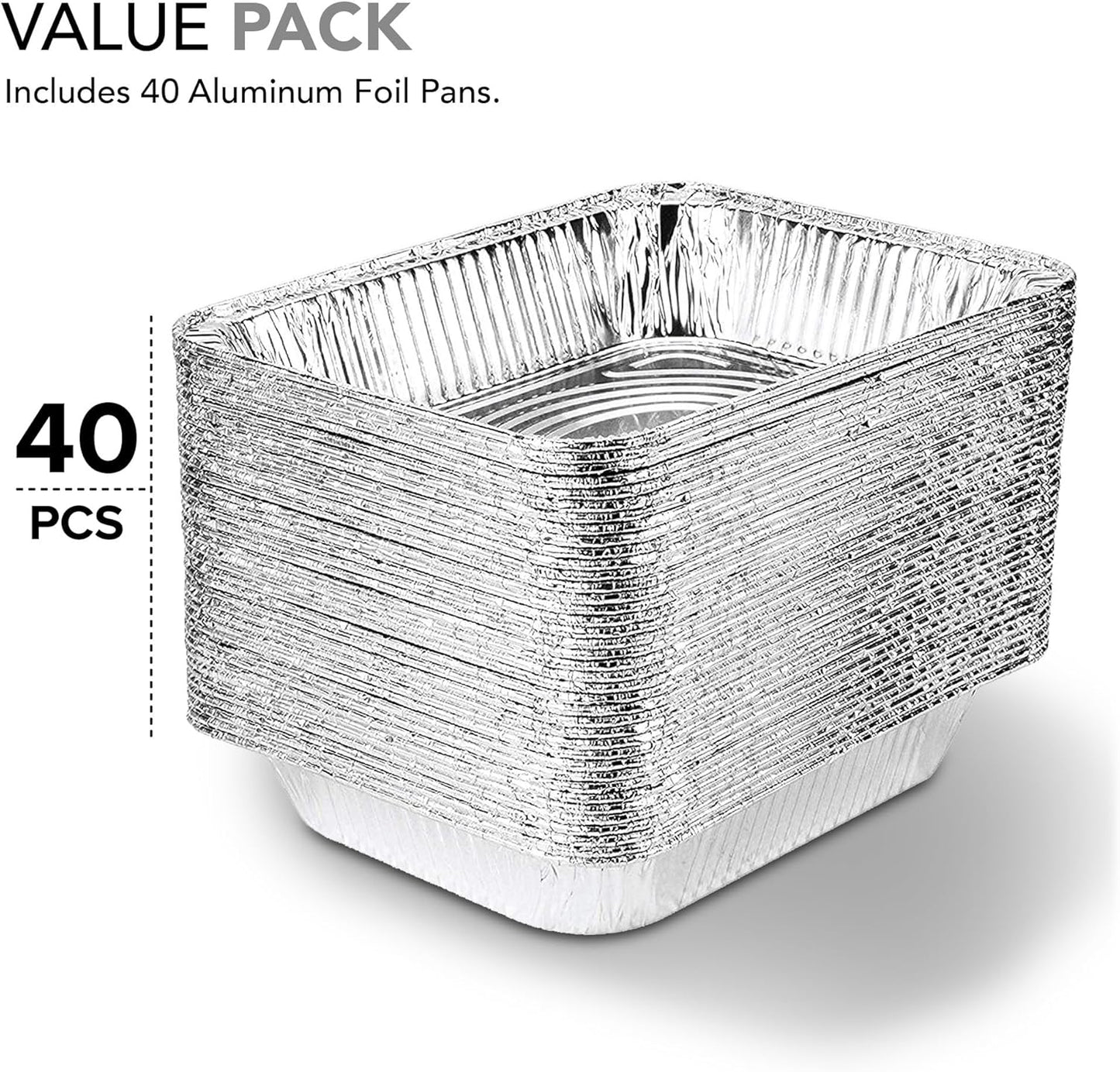 Stock Your Home 9x13 Aluminum Trays with Lids (10 Pack) – Disposable Half Size Deep Pans for Cooking, Storage, BBQ, Grilling, Catering