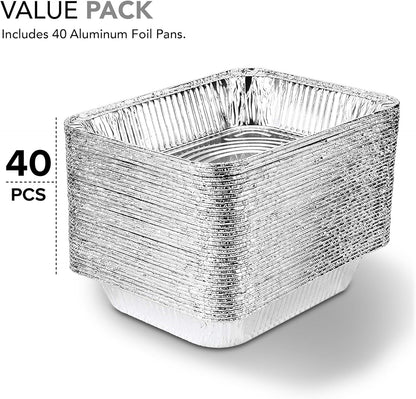 Stock Your Home 9x13 Aluminum Trays with Lids (10 Pack) – Disposable Half Size Deep Pans for Cooking, Storage, BBQ, Grilling, Catering