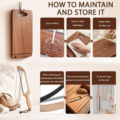 Bread Knife and Cutting Board Kit,with Adjustable Thickness