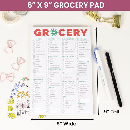 bloom daily planners Magnetic Grocery Shopping List To-Do Pad - Weekly Planning Food Organizer / Tear-Off Notepad Hanging Checklist for Fridge - 6” x 9”