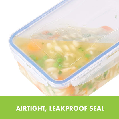 LOCK & LOCK Easy Essentials On The Go Meal Prep Lunch Box, Airtight Containers with Lid, BPA Free, Square (4 Section) -29 oz, Clear