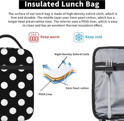 70s Retro Mushroom Floral Insulated Lunch Bag Reusable Cooler Lunch Box Portable Leakproof Thermal Container Tote Bags for Girls Boys School Travel