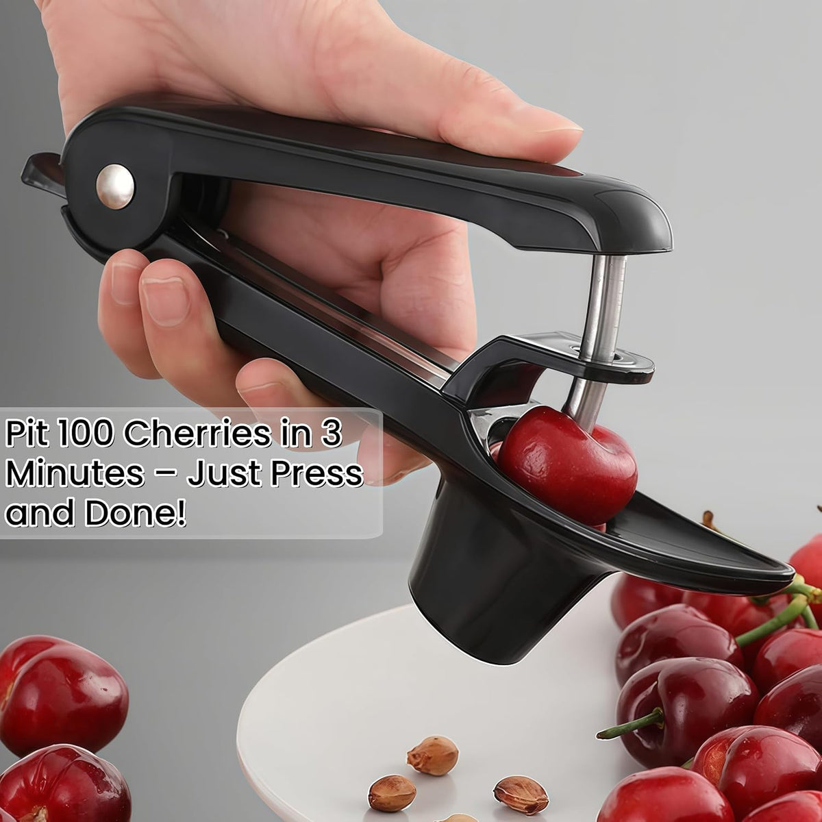 Cherry Pitter, Heavy-Duty Stainless Steel Cherry Pitter Tool, Easy Press