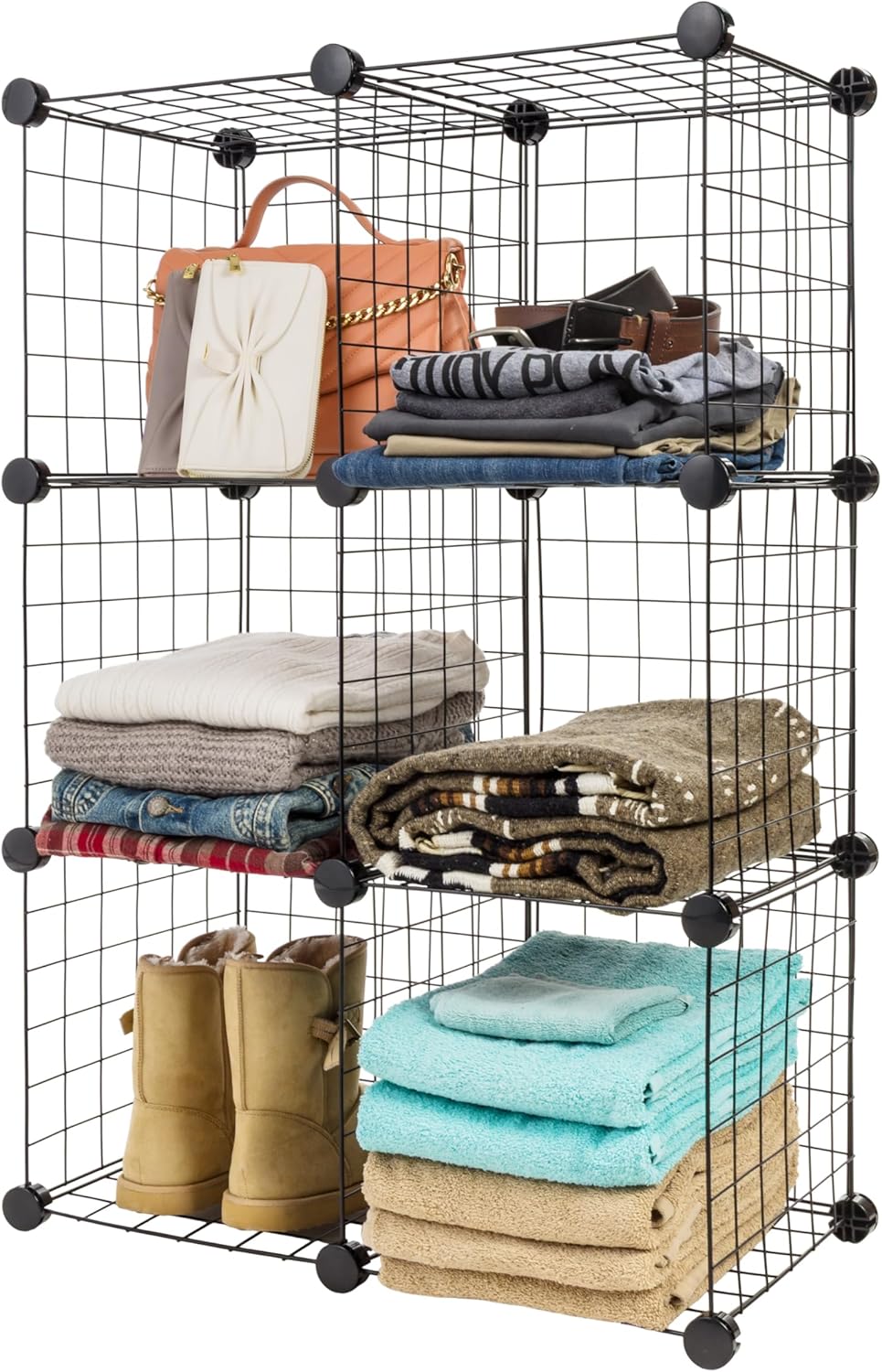 IRIS USA Wire Basket for Pantry Organizers and Storage, 2 Pack, Potato and Onion Storage, Easy Assembly, Stackable Storage Bins, Kitchen Cabinet Bathroom Shelf Organizers for Veggie, Fruit, Snack