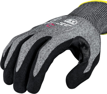 Radians Cut Resistant Work Glove Touchscreen A9 Sandy Foam Nitrile, Medium