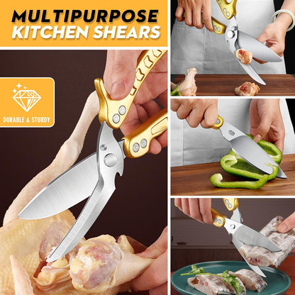 DRAGON RIOT Heavy Duty Poultry Shears - A Must Have Kitchen Shears for Chicken and Meat Cutting - Dishwasher Safe and Stainless Food Kitchen Scissors for Thanksgiving