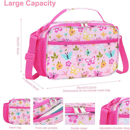 RHCPFOVR Kids Initial Lunch Bag - Insulated Lunch Box for Boys Girls,Washable Lunch Bag and Reusable Toddler Leak-proof Lunchbox for School and Daycare - Colors B