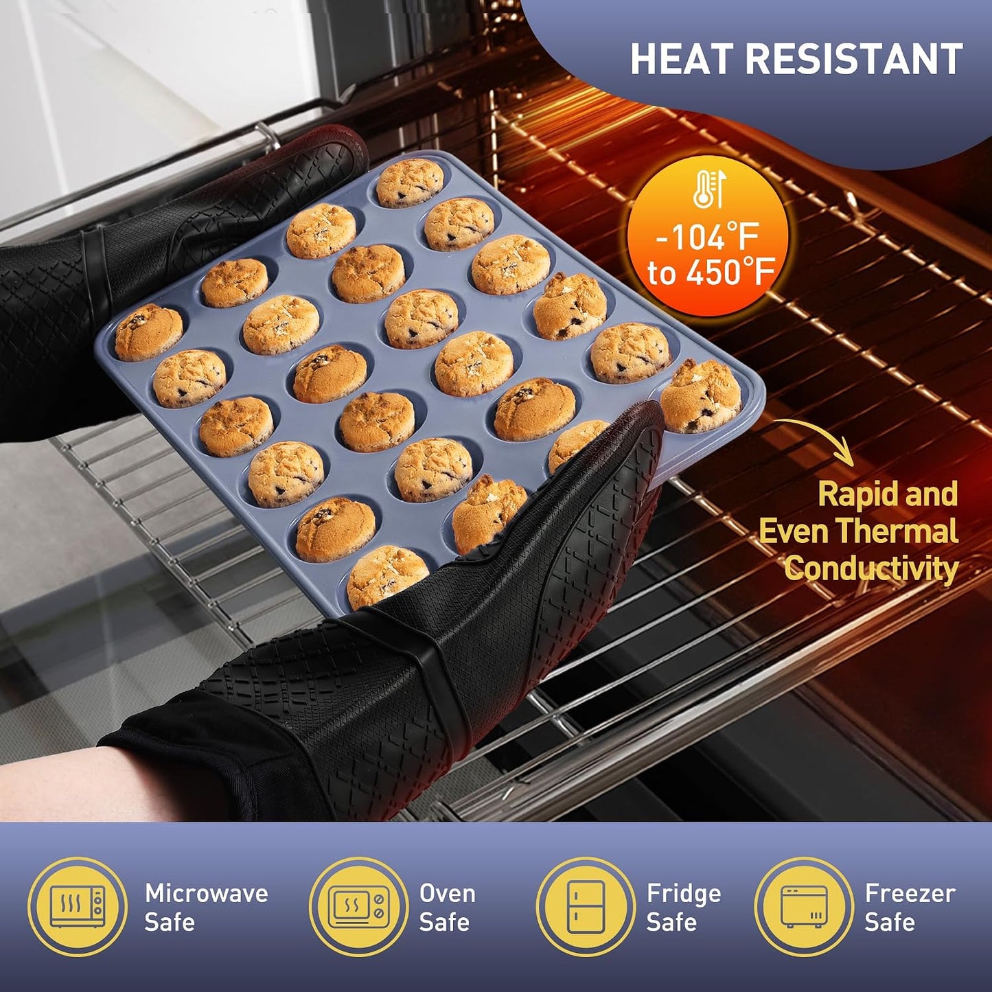 2 Pack 12 Cups Silicone Muffin Pan with Metal Reinforced Frame Regular Size Silicone Molds Cupcake Cake Baking Pans Cookie Baking Chocoflan Cupcake Mold Nonstick Muffin Tin Home Baking Supplies