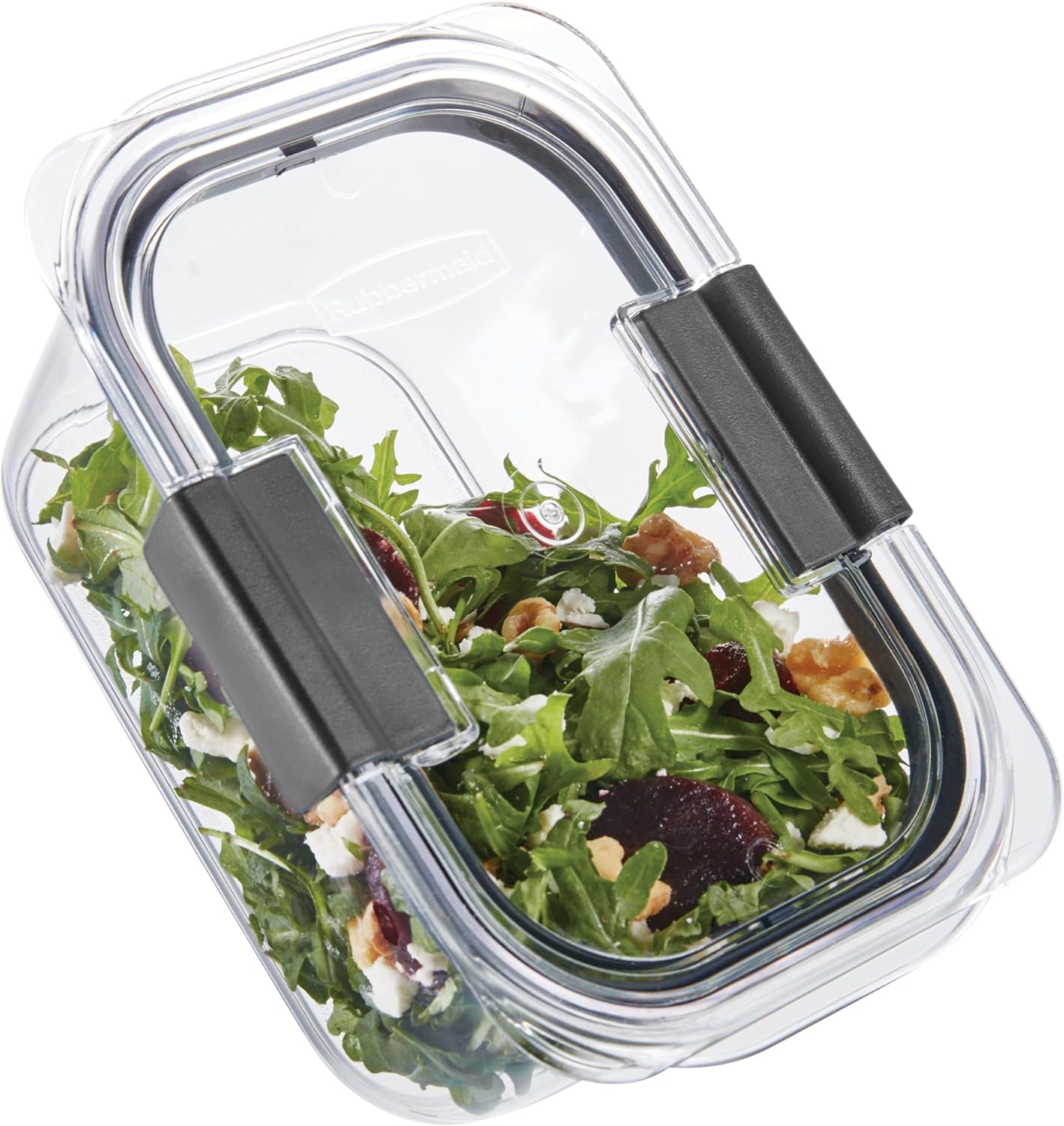 Rubbermaid Brilliance Meal Prep Containers, 2-Compartment Food Storage Containers, 2.85 Cup, 5-Pack, BPA-Free, Clear/Grey