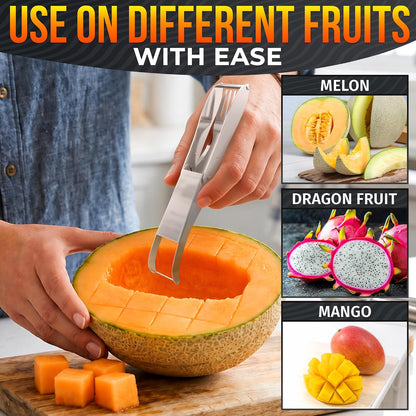3-in-1 Watermelon Cutter Slicer Tool, Stainless Steel Kitchen Gadget
