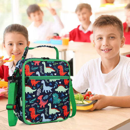Kids Insulated Lunch Box Bag, Thermal Picnic Cool Bags with Adjustable Strap for Adults Children Women Men Boys Girls School Work (CAM-Blue)