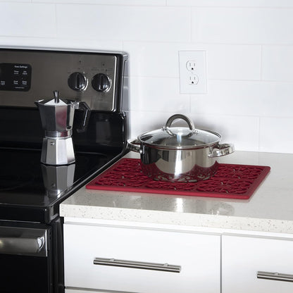 GASARÉ, Extra Large, Thick, Silicone Trivet for Hot Dishes, Pots, and Pans, Heat Resistant Mat for Countertop, Hot Pad for Kitchen, Easy to Clean, 16 x 12 x 3/8 Inches, White