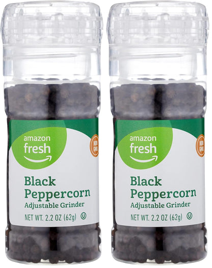 Amazon Fresh, Black Pepper Grinder, 2.2 Oz