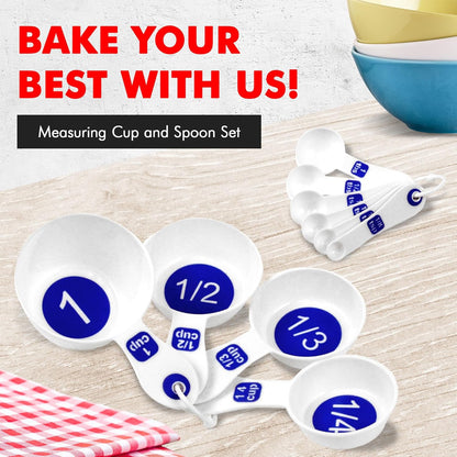 Chef Craft Easy to Read Plastic, Measuring Cup Set, 10 piece set, Blue