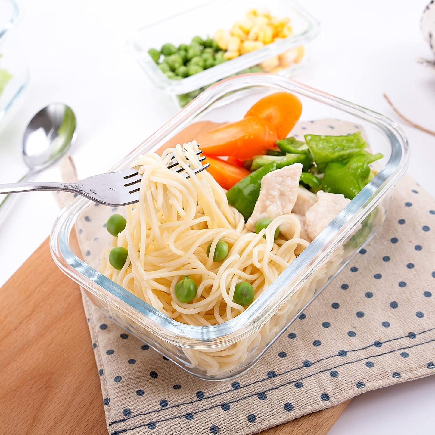UMEIED 10 Pack Glass Food Storage Containers with Lids, Leakproof Airtight Glass Meal Prep Containers For Lunch, On The Go, Leftover, Dishwasher Safe
