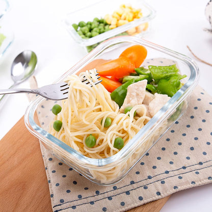 UMEIED 10 Pack Glass Food Storage Containers with Lids, Leakproof Airtight Glass Meal Prep Containers For Lunch, On The Go, Leftover, Dishwasher Safe