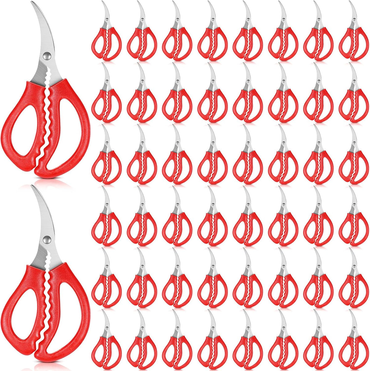 Gisafai Kitchen Seafood Scissors for Crab Bulk,Leg Scissors Multifunctional Stainless Steel Shears Crab Leg Crackers Fish Shrimp Lobster tools for Kitchen Seafood Peeling (Red)