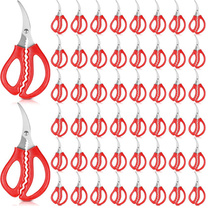 Gisafai Kitchen Seafood Scissors for Crab Bulk,Leg Scissors Multifunctional Stainless Steel Shears Crab Leg Crackers Fish Shrimp Lobster tools for Kitchen Seafood Peeling (Red)