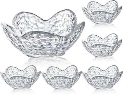 kanpura Mini Glass Bowls, Square Prep Bowl, Dishwasher Safe, Pinch Bowls for Dipping Spices Sauce, Stackable, 1.8 oz, Set of 6, (Clear)