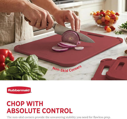 Rubbermaid 3pc Reversible Wheat Fiber Cutting Board Set | Cutting Boards for Kitchen – Dishwasher Safe, Non-Slip Corners, Lightweight & Easy To Store- Large Cutting Board for Meat, Veggies & Fruits